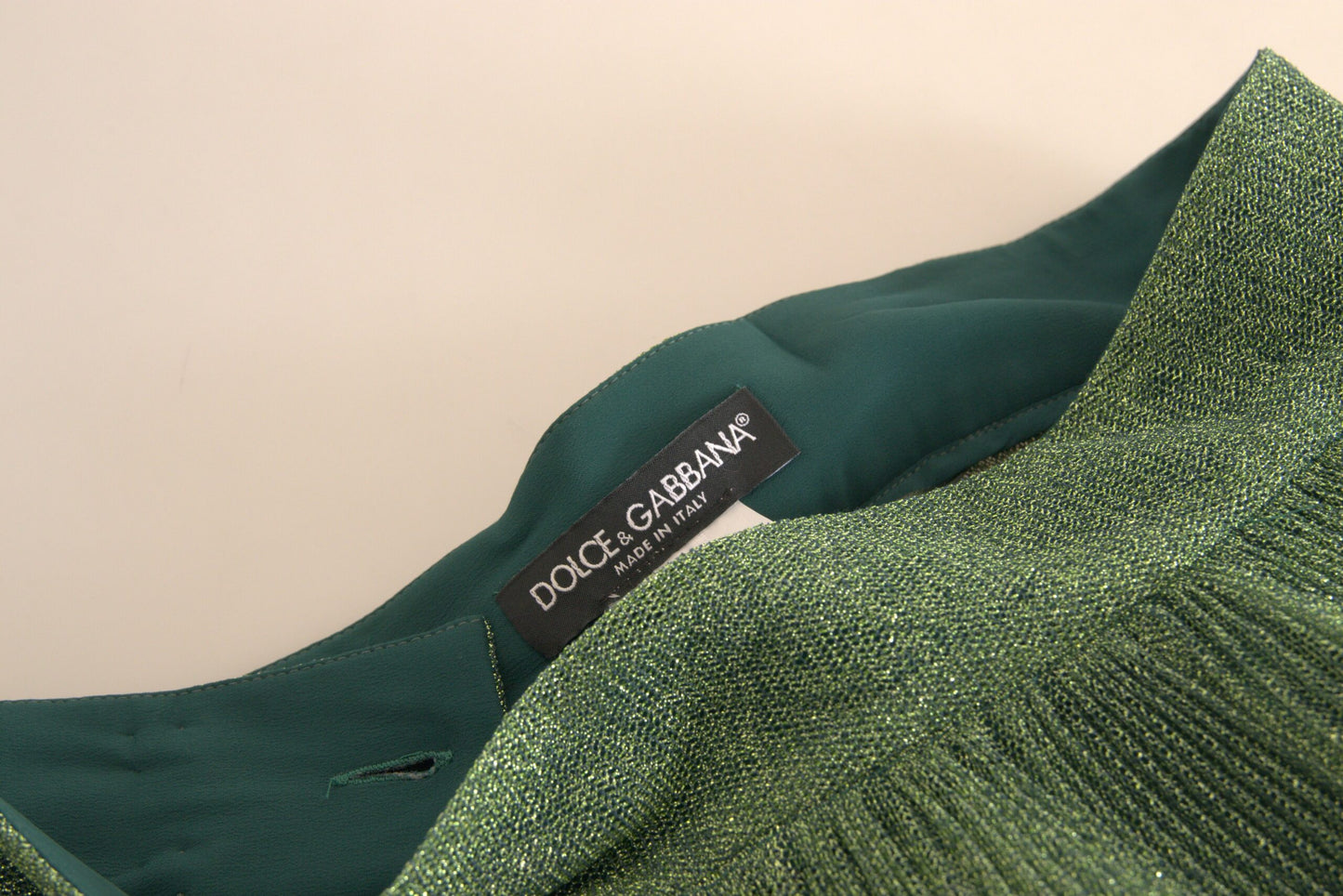 Dolce &amp; Gabbana Enchanting Metallic Green Плісирована спідниця А-силуету