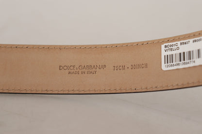 Витончений чорний автентичний шкіряний ремінь Dolce &amp; Gabbana