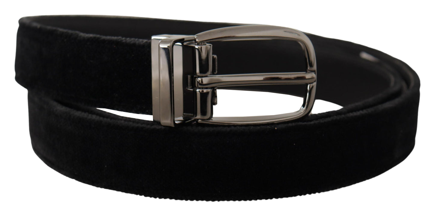 Дизайнерський ремінь Dolce &amp; Gabbana Elegant Black Velvet