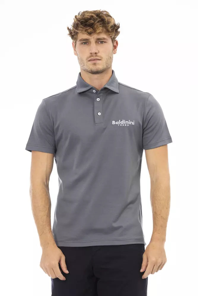 Чоловіча бавовняна сорочка поло Baldinini Trend Grey