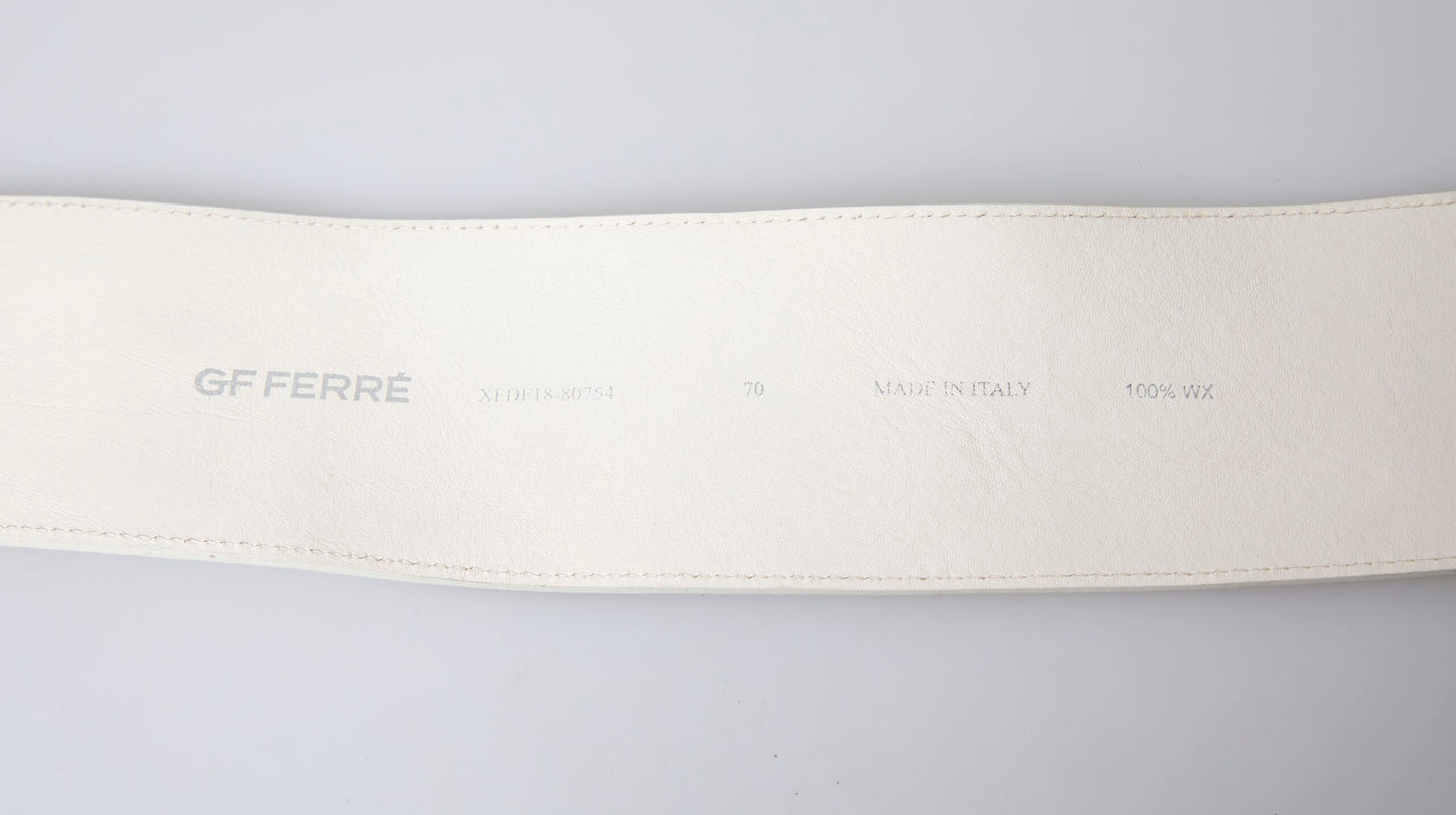 Модний ремінь із застібками GF Ferre Chic Off White