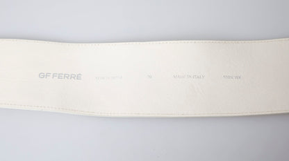Модний ремінь із застібками GF Ferre Chic Off White