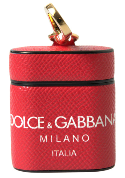 Елегантний червоний шкіряний футляр для Airpods від Dolce &amp; Gabbana