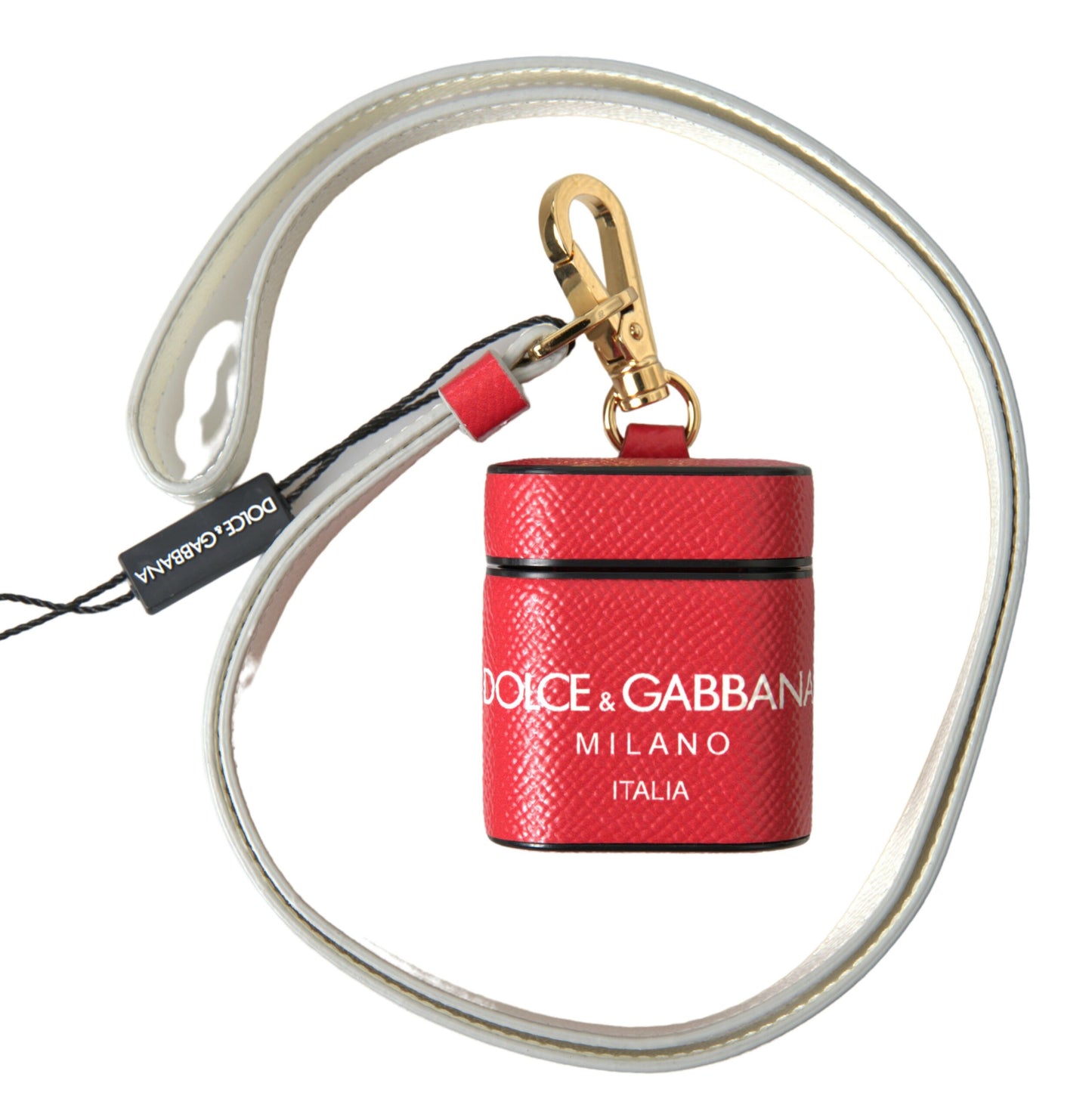 Елегантний червоний шкіряний футляр для Airpods від Dolce &amp; Gabbana