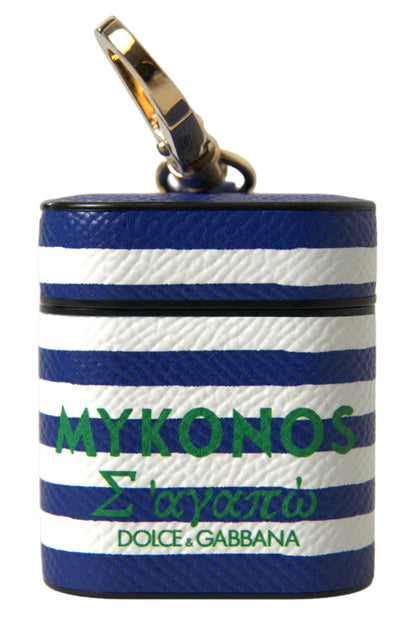 Шкіряний чохол Dolce &amp; Gabbana Chic Blue Striped Airpods