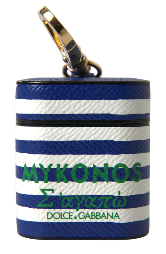 Шкіряний чохол Dolce &amp; Gabbana Chic Blue Striped Airpods