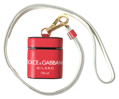 Елегантний футляр Airpods із червоної телячої шкіри Dolce &amp; Gabbana