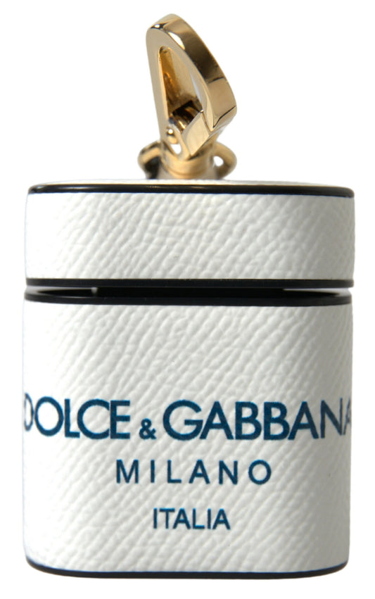Елегантний шкіряний чохол Dolce &amp; Gabbana Airpods біло-блакитного кольору