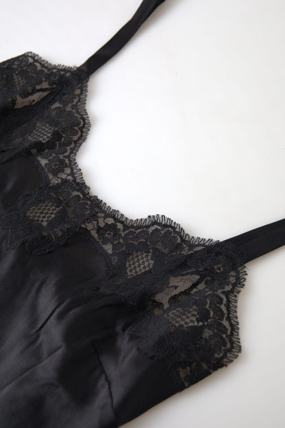 Dolce &amp; Gabbana Sultry чорний шовковий топ-камізол