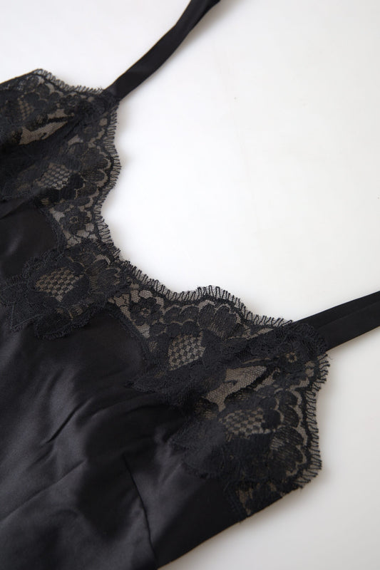 Dolce &amp; Gabbana Sultry чорний шовковий топ-камізол