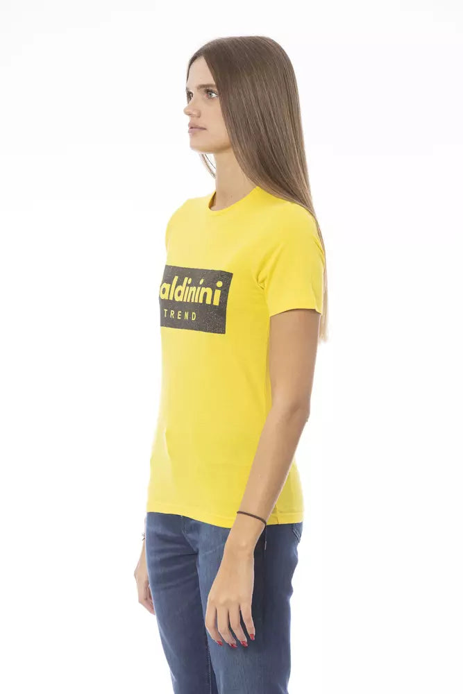 Жовта бавовняна жіноча футболка Baldinini Trend