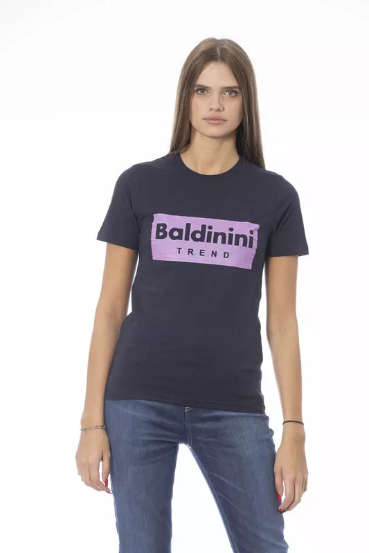 Синя бавовняна жіноча футболка Baldinini Trend