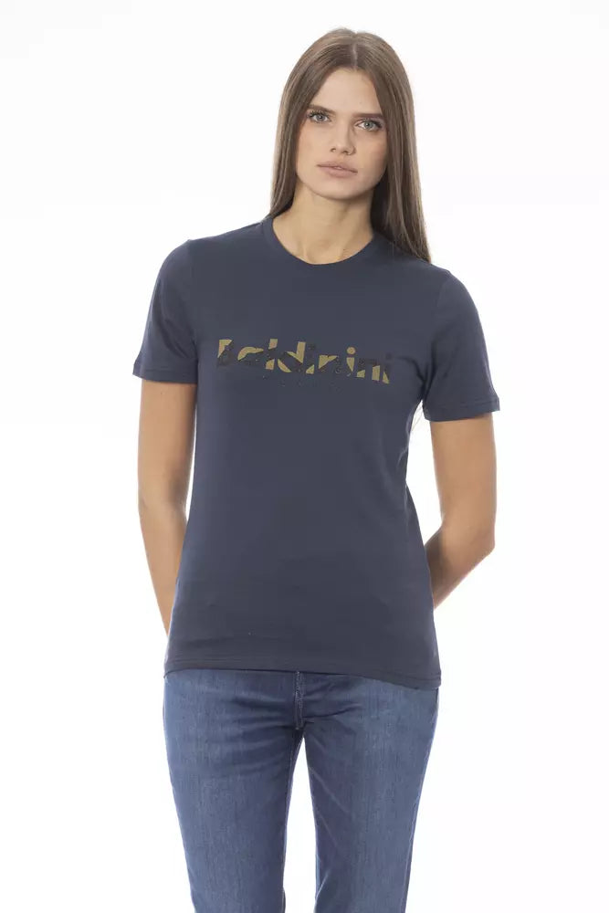 Синя бавовняна жіноча футболка Baldinini Trend