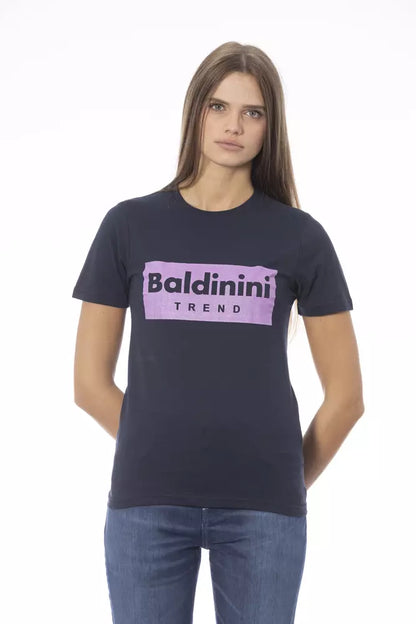 Синя бавовняна жіноча футболка Baldinini Trend