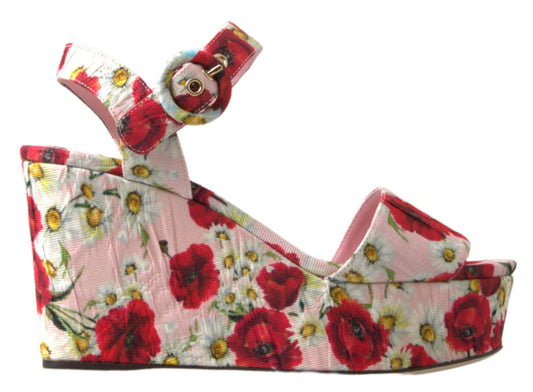 Босоніжки на танкетці з квітковим ремінцем Dolce &amp; Gabbana