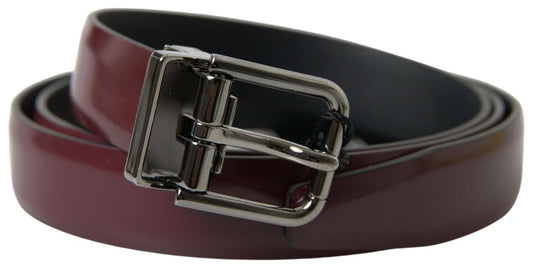Елегантний шкіряний ремінь Dolce &amp; Gabbana Bordeaux з металевою пряжкою