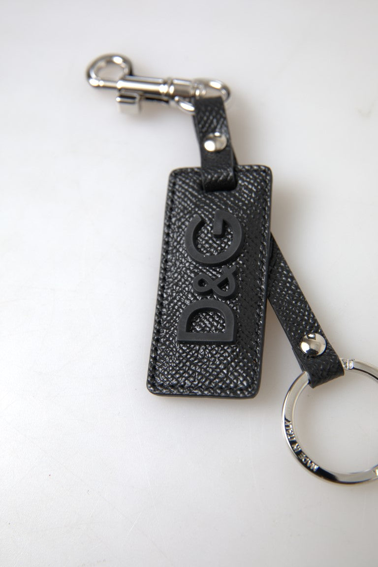 Елегантний чорний шкіряний брелок Dolce &amp; Gabbana