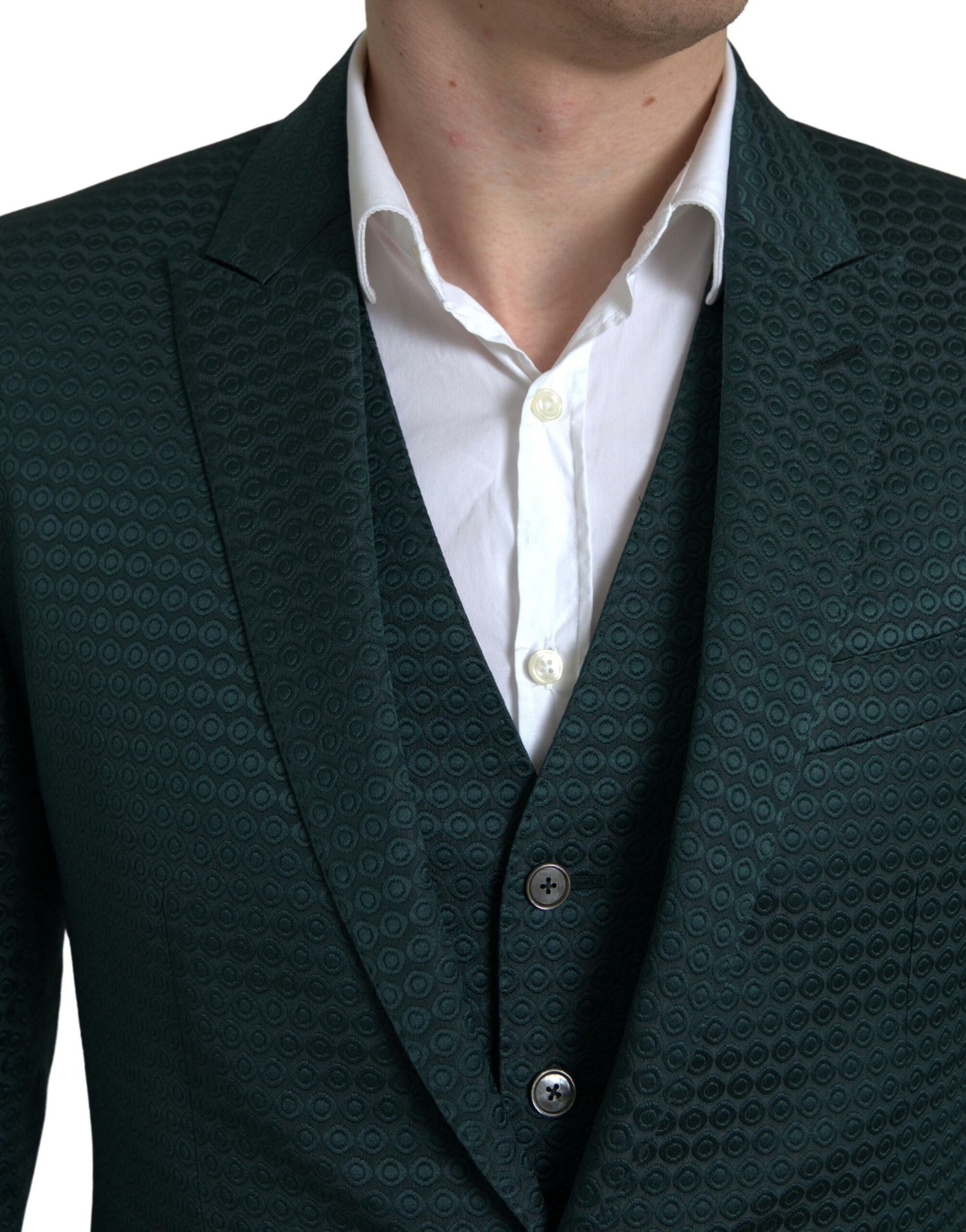 Приталений костюм із трьох предметів Dolce &amp; Gabbana Emerald Elegance