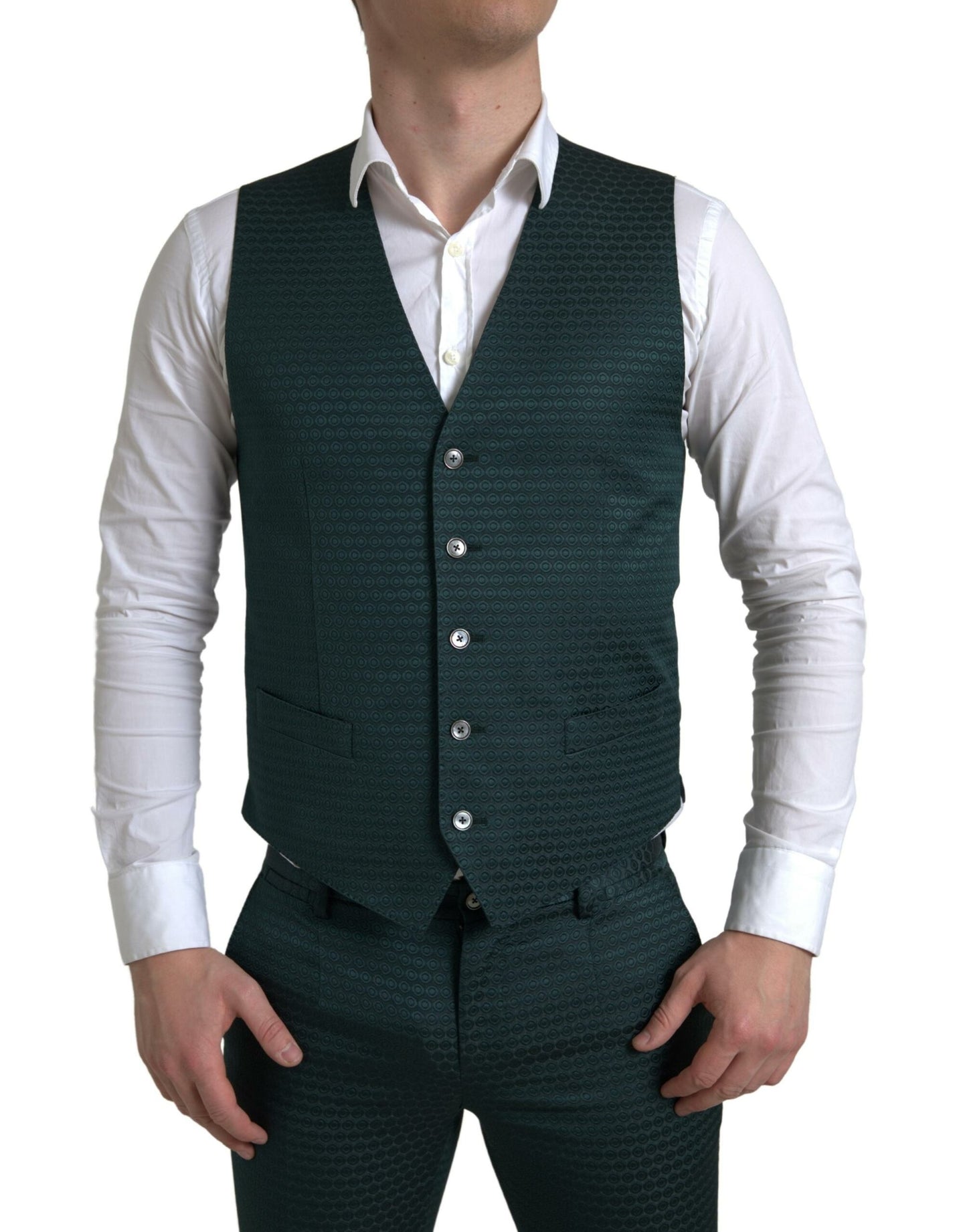 Приталений костюм із трьох предметів Dolce &amp; Gabbana Emerald Elegance