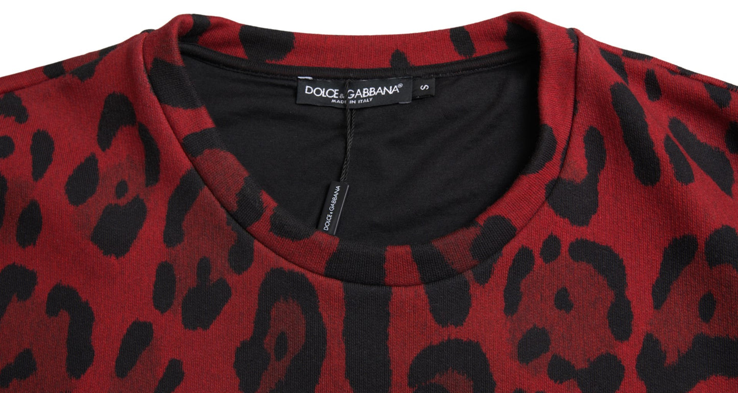 Бавовняна безрукавка з червоним леопардовим принтом Dolce &amp; Gabbana