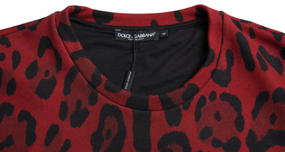 Бавовняна безрукавка з червоним леопардовим принтом Dolce &amp; Gabbana