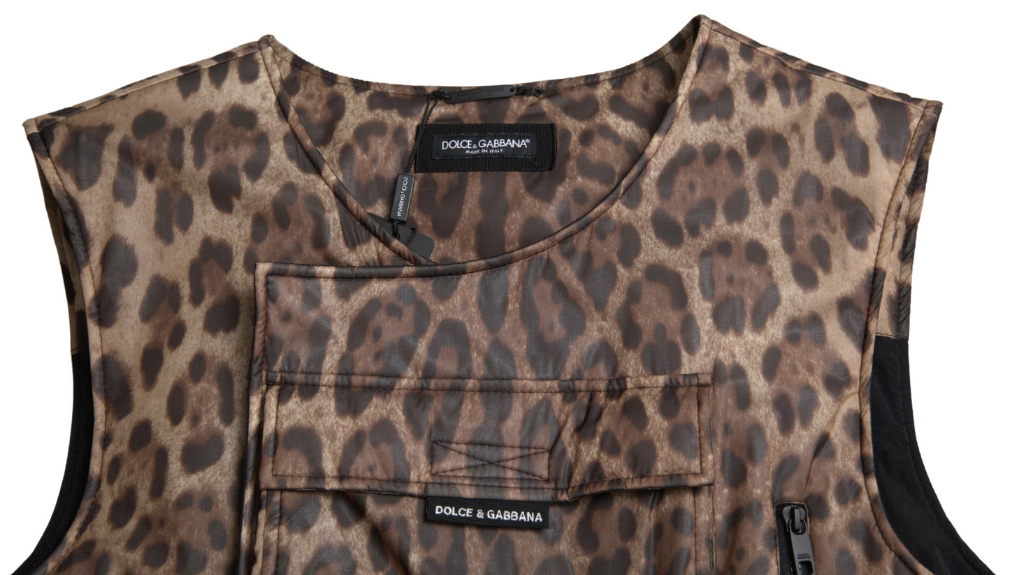Ексклюзивний спортивний одяг Dolce &amp; Gabbana Silk Leopard Vest