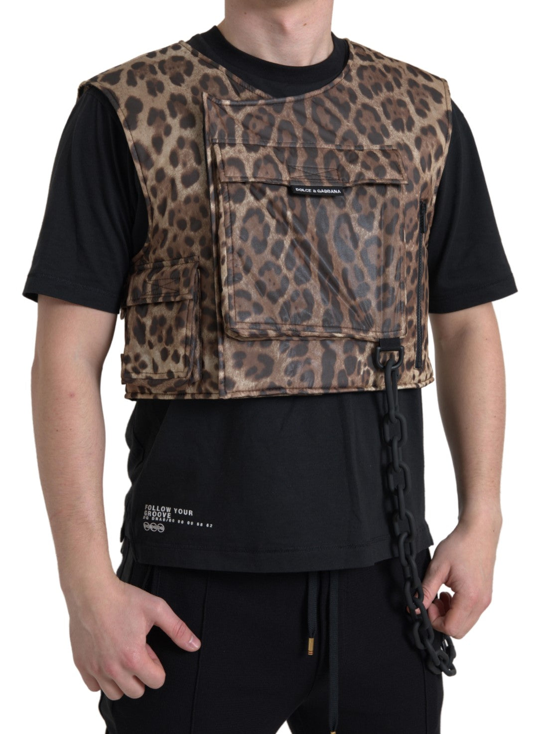 Ексклюзивний спортивний одяг Dolce &amp; Gabbana Silk Leopard Vest