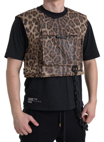 Ексклюзивний спортивний одяг Dolce &amp; Gabbana Silk Leopard Vest