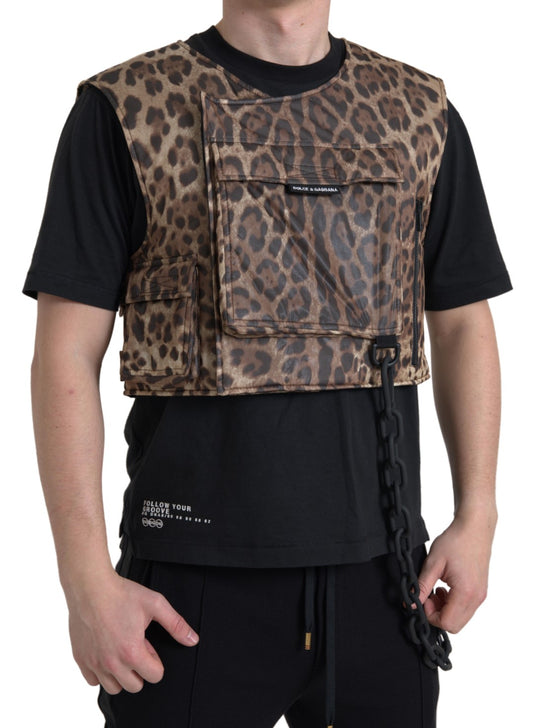Ексклюзивний спортивний одяг Dolce &amp; Gabbana Silk Leopard Vest