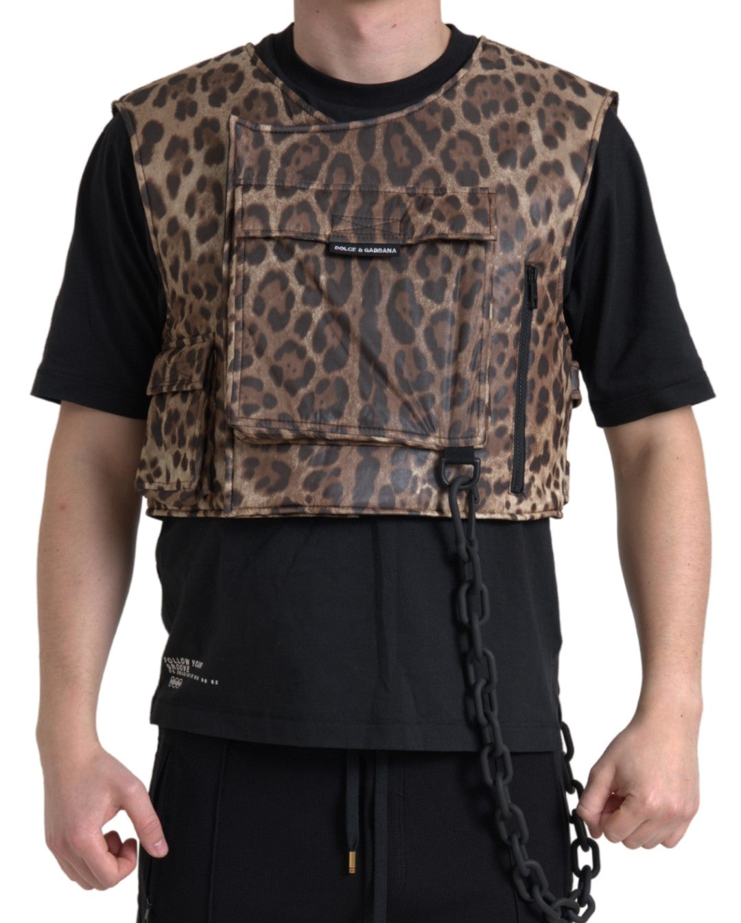 Ексклюзивний спортивний одяг Dolce &amp; Gabbana Silk Leopard Vest