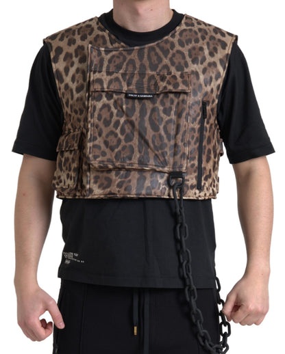Ексклюзивний спортивний одяг Dolce &amp; Gabbana Silk Leopard Vest