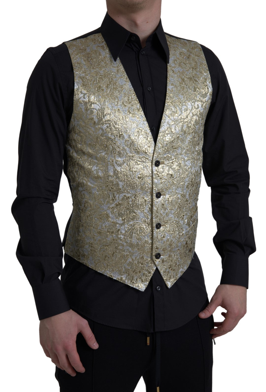 Елегантний шовковий золотий жилет Dolce &amp; Gabbana
