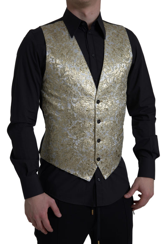Елегантний шовковий золотий жилет Dolce &amp; Gabbana