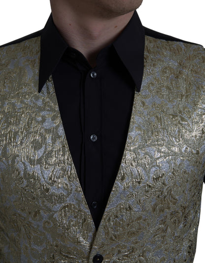 Елегантний шовковий золотий жилет Dolce &amp; Gabbana