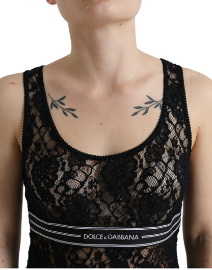 Елегантна мереживна безрукавка Dolce &amp; Gabbana зі смужкою з логотипом