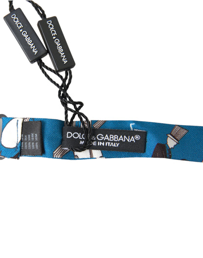 Dolce &amp; Gabbana Elegant Silk Blue Jazz Club Tie