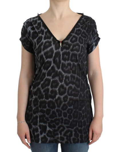 Модальний топ Cavalli Sultry Leopard з V-вирізом