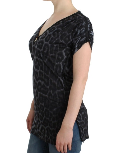 Модальний топ Cavalli Sultry Leopard з V-вирізом