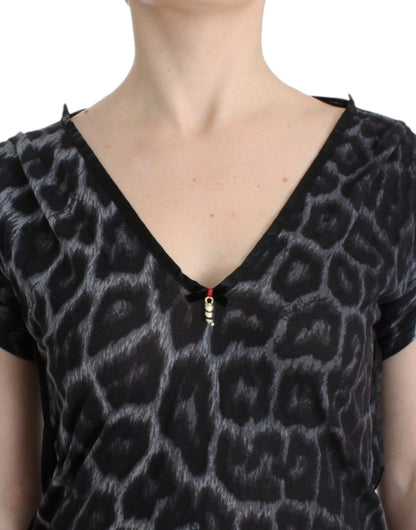 Модальний топ Cavalli Sultry Leopard з V-вирізом