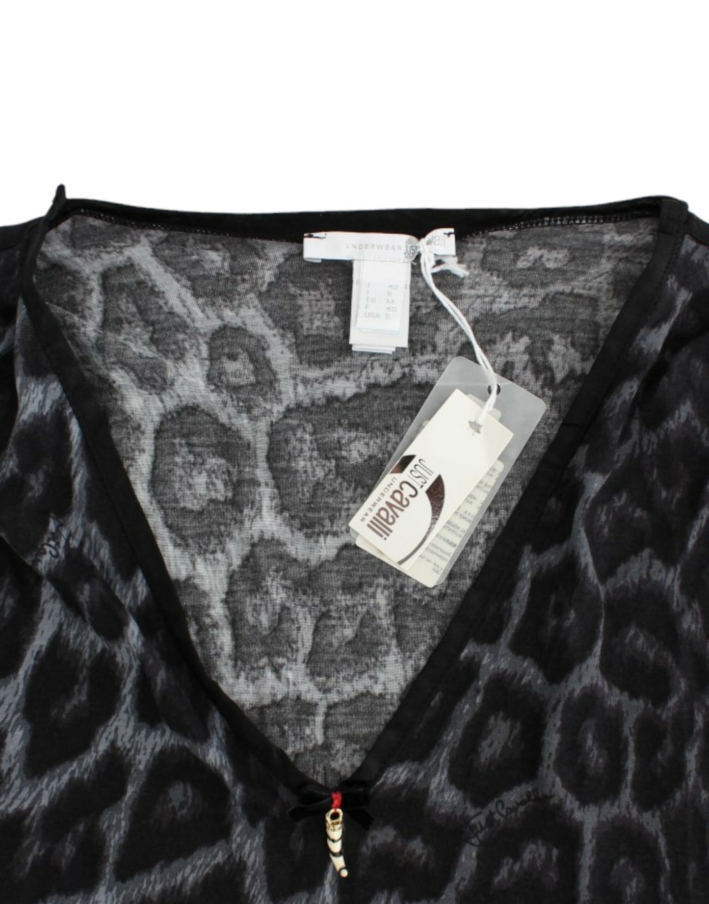 Модальний топ Cavalli Sultry Leopard з V-вирізом