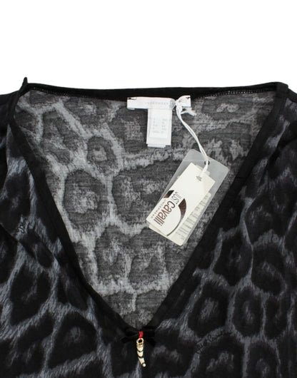 Модальний топ Cavalli Sultry Leopard з V-вирізом