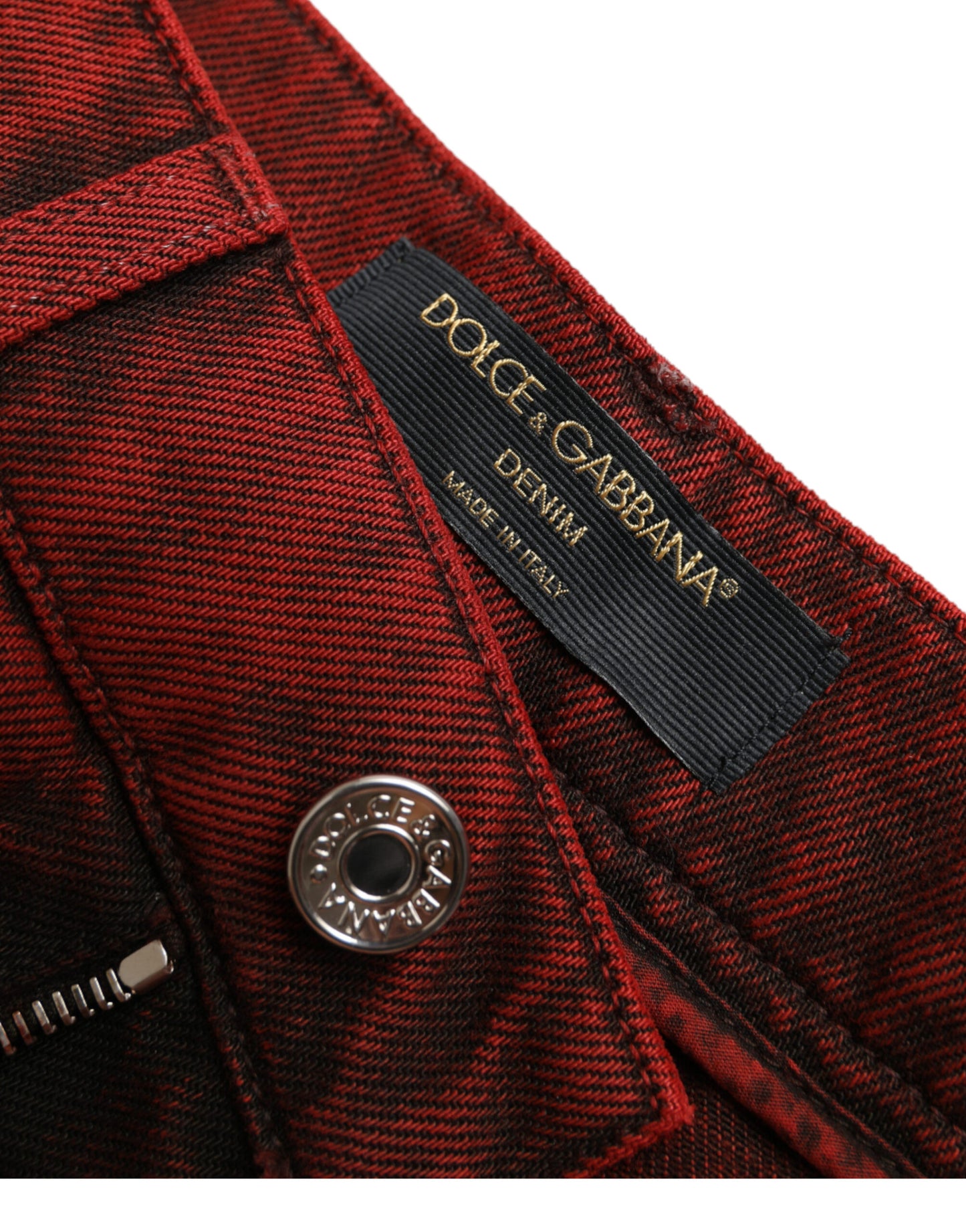 Червоні джинсові шорти з високою талією Dolce &amp; Gabbana