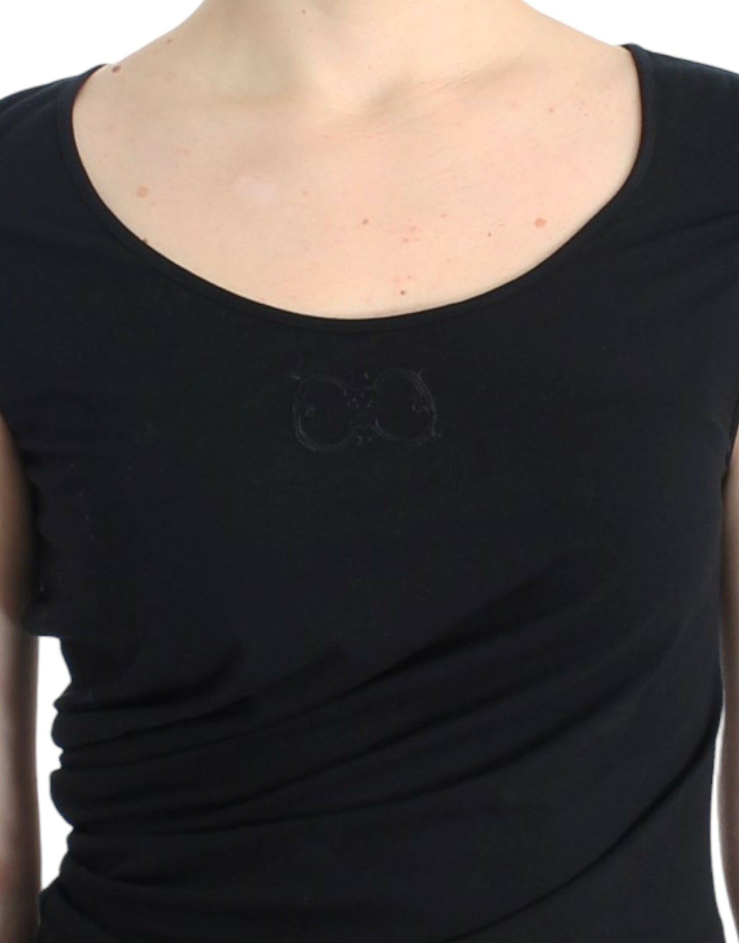 Чорний топ Cavalli Elegant Cap Sleeve