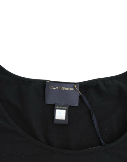Чорний топ Cavalli Elegant Cap Sleeve