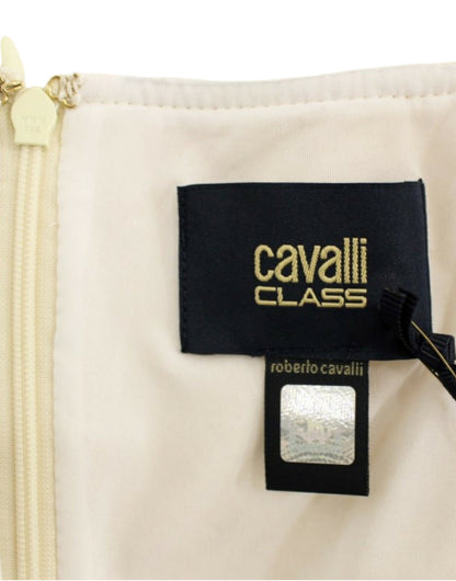 Елегантна мереживна сукня-футляр Cavalli чорно-бежевого кольору