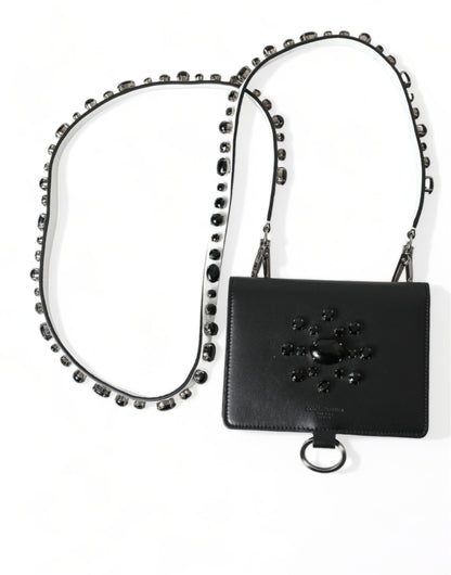 Елегантний шкіряний гаманець Dolce &amp; Gabbana Crystal Card Holder