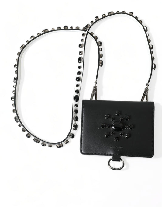 Елегантний шкіряний гаманець Dolce &amp; Gabbana Crystal Card Holder