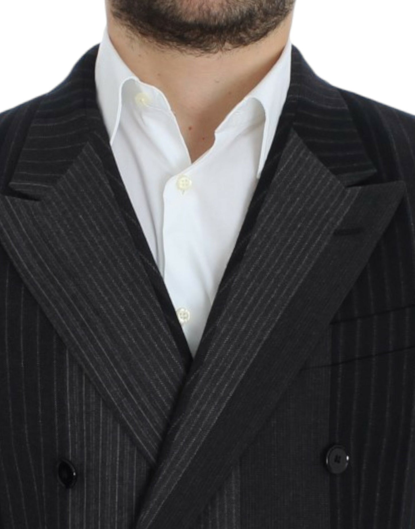 Елегантний вовняний піджак Dolce &amp; Gabbana в сіру смужку