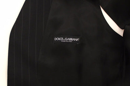 Шикарний вовняний шовковий жилет у смужку чорного кольору Dolce &amp; Gabbana