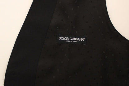 Елегантний шовково-вовняний чорний платтяний жилет Dolce &amp; Gabbana